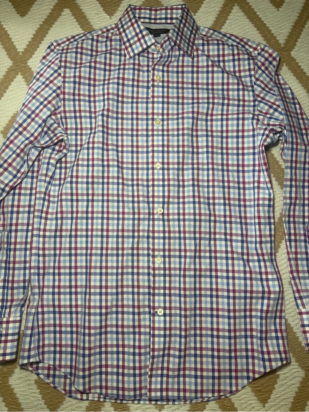 Banana Republic Blue & Pink Checked Dress Shirt